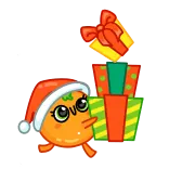 🎁 noël, cadeau, vacances, orange, dessin animé, personnage telegram sticker