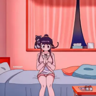 ⛓ Komi Shouko Komi Can't Communicate Anime, Komi Can't Communicate, Komi Shouko, linda, chica, dormitorio telegram sticker