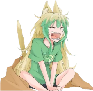 😴 anime, llorando, lágrimas, triste, chica, zorro, dibujos animados telegram sticker