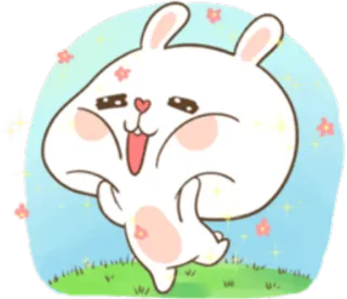 ☺️ Hase, süß, Cartoon, Tier, Aufkleber, fröhlich, kawaii telegram sticker