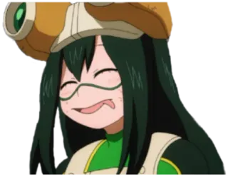 😋 Tsuyu Asui My Hero Academia 动漫, 漫画, 英雄, 青蛙, 可爱 telegram sticker