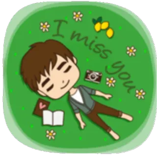 😌 I miss you missing, cute, cartoon, love, emotional whatsapp sticker
