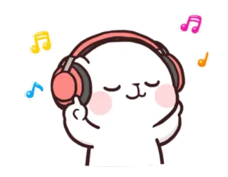 😄 Desenho animado, Música, Fones de ouvido, Fofo, Dedo do meio, Ofensivo telegram sticker