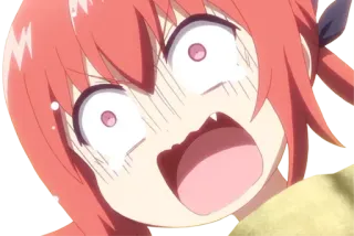 😰 Satania Gabriel Dropout Anime, Postać, Satania, Gabriel Dropout, Śmieszne, Zszokowany whatsapp sticker
