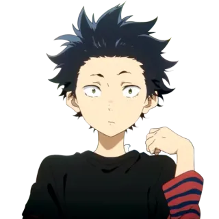 😕 Shoya Ishida A Silent Voice Anime, Menino, Shoya Ishida, A Silent Voice, Personagem telegram sticker