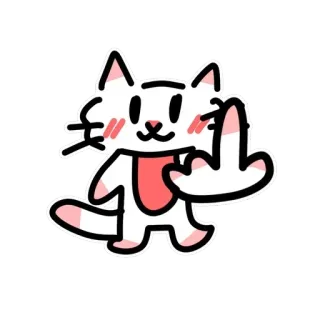 🖕 gatto, dito medio, offensivo, cartone animato, adesivo telegram sticker