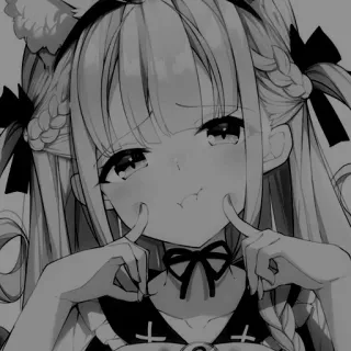 🖤 ragazza anime, carino, kawaii, manga, illustrazione, cartone animato, disegno telegram sticker
