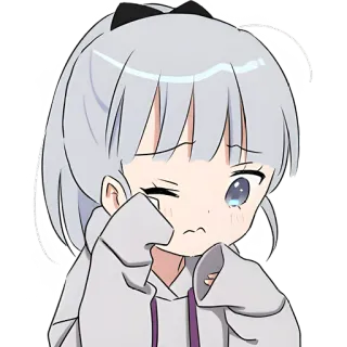 😢 anime, girl, cute, sad, crying, hoodie, tears, kawaii telegram sticker