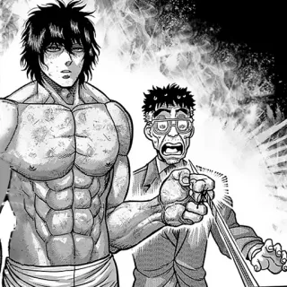 ⚫️ arts martiaux, combat, manga, animé, musclé, bataille, action whatsapp sticker