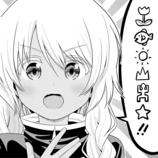 👽 Anime, Mangá, Desenho animado, Bonito, Garota, Personagem, Expressão, Balão de fala telegram sticker