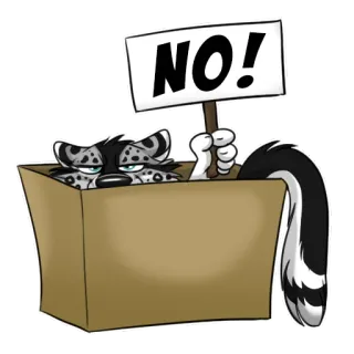 🚫 NO! animal, gato, caixa, protesto, não, placa, recusa telegram sticker