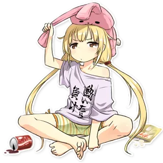 🤔 鱼跃したら 死んでいた Anime, Menina, Coelho, Refrigerante, Fofo telegram sticker