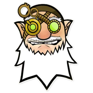 😊 gnome, steampunk, ingénieur, invention, fantaisie telegram sticker