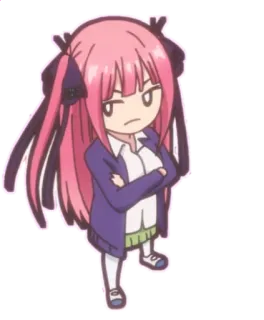 😒 Nino Nakano The Quintessential Quintuplets Anime, Manga, Nino Nakano, Gotoubun no Hanayome, Karakter, Kartun, Jepang, Animasi whatsapp sticker
