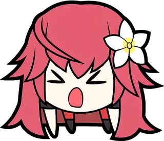 😱 Anime, Kreskówka, Kwiat, Krzyk, Różowe włosy telegram sticker