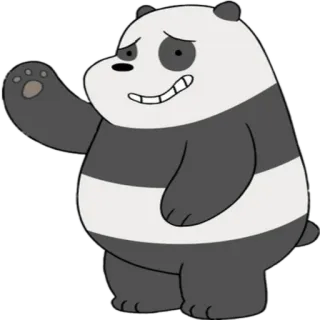 🖐 Panda We Bare Bears Мультик, Панда, Медведь, Машет, Дружелюбный whatsapp sticker