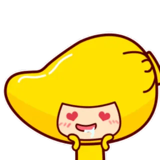 😍 Манго, Мультфильм, Каваий, Милый, Наклейка, Иллюстрация telegram sticker