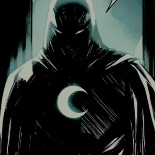 🌙 Moon Knight มูนไนท์, มาร์เวล, ซูเปอร์ฮีโร่, การ์ตูน, พระจันทร์ whatsapp sticker