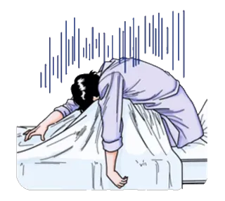 😪 sad, depressed, bed, melancholy, unhappy, sleeping, upset, stress telegram sticker