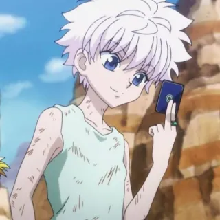 ⚡️ Killua Zoldyck Hunter x Hunter Киллуа, Золдик, Hunter x Hunter, Аниме, Сёнен, Карта telegram sticker