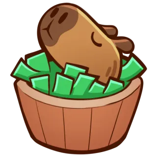💸 카피바라, 동물, 귀여운, 만화, 스티커, 설치류, 카와이, 초식동물 telegram sticker