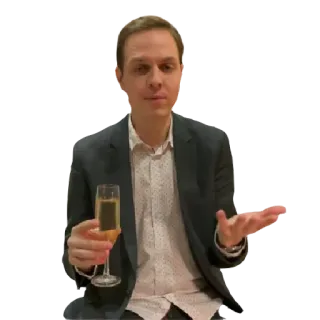 🍷 mężczyzna, garnitur, szampan, toast, osoba, święto telegram sticker