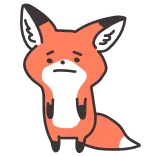 😔 лиса, животное, грустный, милый, мультфильм telegram sticker