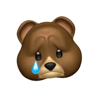 🐻 emoji, sad, bear, crying whatsapp sticker