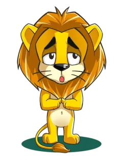 😔 лев, животное, мультфильм, грустный, персонаж, милый telegram sticker