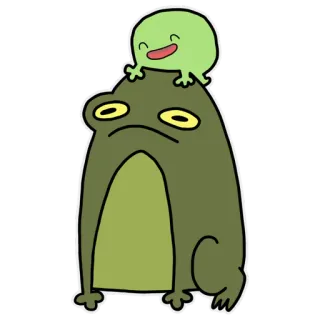 🤗 kikker, pad, groen, cartoon, blij, verdrietig telegram sticker