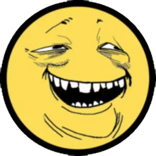 😉 Mème, Émoji, Visage drôle, Trollface, Mème internet, Sourire narquois telegram sticker