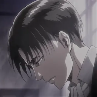 ⛓ Levi Ackerman Attack on Titan levi ackerman, anime, attack on titan, manga, cartoon, character, sad telegram sticker