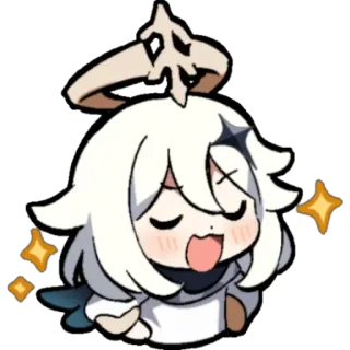 ⭐ Paimon Genshin Impact anime, game, paimon, genshin impact, sticker, tired, collapsed telegram sticker