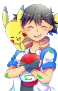 💛 Ash Ketchum Pokemon Ash Ketchum, Pikachu, Pokémon, Anime, Cartoon, Freundschaft whatsapp sticker