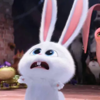😟 Snowball The Secret Life of Pets ウサギ, 動物, ペット, 漫画, アニメ, スノーボール telegram sticker