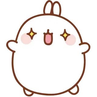 😍 cute, kawaii, bunny, molang, rabbit, happy telegram sticker