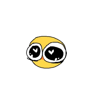 😍 Emoji, fofo, desenho animado, olhos, amarelo, rosto, expressão telegram sticker