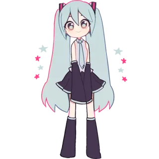 😊 Hatsune Miku Anime, Vocaloid, Süß, Chibi, Hatsune Miku telegram sticker