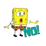😮 Spongebob Spongebob Squarepants NO! Spongebob, Tidak, Kartun, Stiker, Nickelodeon, Lucu, Kuning whatsapp sticker