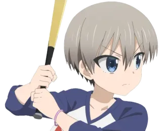 😬 Uzaki Hana Uzaki-chan Wants to Hang Out! anime, cartoon, girl, baseball bat, uzaki-chan, hana uzaki telegram sticker
