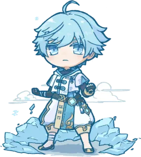 💪 Chongyun Genshin Impact Anime, Chibi, Cryo, Exorcista, Personagem de videogame, Desenho animado telegram sticker
