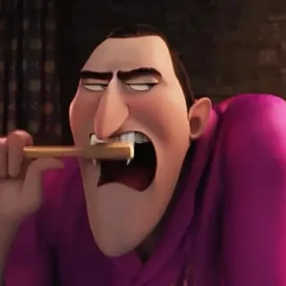🚽 Dracula Hotel Transylvania Drácula, Hotel Transilvânia, Vampiro, Desenho animado, Animação, Filme, Escova de dentes, Hotel telegram sticker