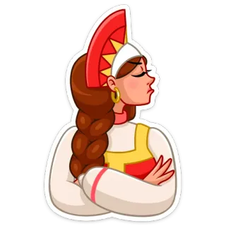 😤 donna, abito tradizionale, russo, cultura, kokoshnik, copricapo whatsapp sticker