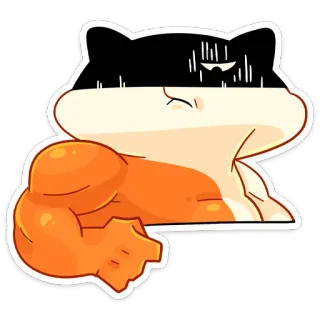 😳 สัตว์, แฮมสเตอร์, กล้าม, แข็งแรง, การ์ตูน, ตลก, มีม telegram sticker