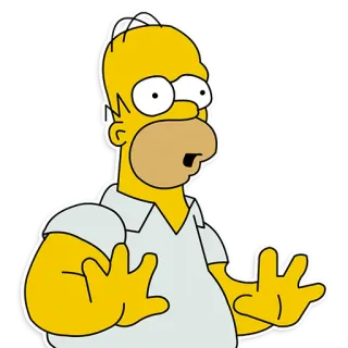 😲 Homer Simpson The Simpsons โฮเมอร์ ซิมป์สัน, เดอะซิมป์สันส์, การ์ตูน, ตัวละคร, สีเหลือง telegram sticker