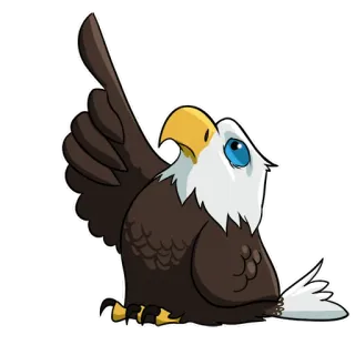 👆 aigle, oiseau, animal, dessin animé, autocollant telegram sticker