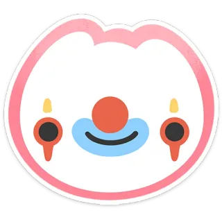 🤡 ピエロ, 漫画, ステッカー, 可愛い, 顔 telegram sticker