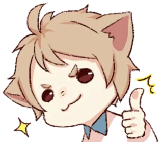 👍 кэтбой, аниме, большой палец вверх, милый, каваий telegram sticker