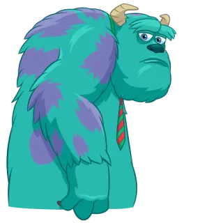 😒 Sully Monsters, Inc. Sully, Die Monster AG, Disney, Pixar, Monster, Cartoon, Zeichentrick, Blau telegram sticker