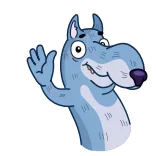 👋 волк, мультик, животное, привет, машет, дружелюбный telegram sticker